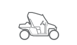 Cartoon image of an ATV with grey background