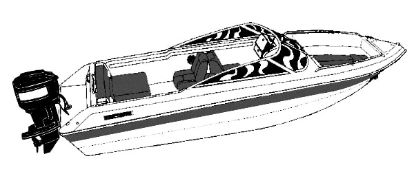 Cartoon image of black and white boat