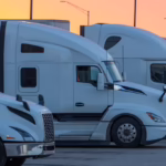 parked semi trucks